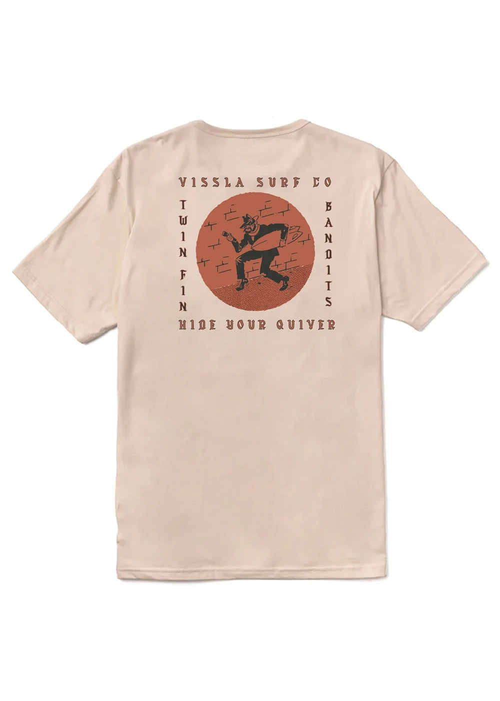 Camiseta Vissla Bandit Organic Tee Bone beige algodón orgánico camiseta surf hombre