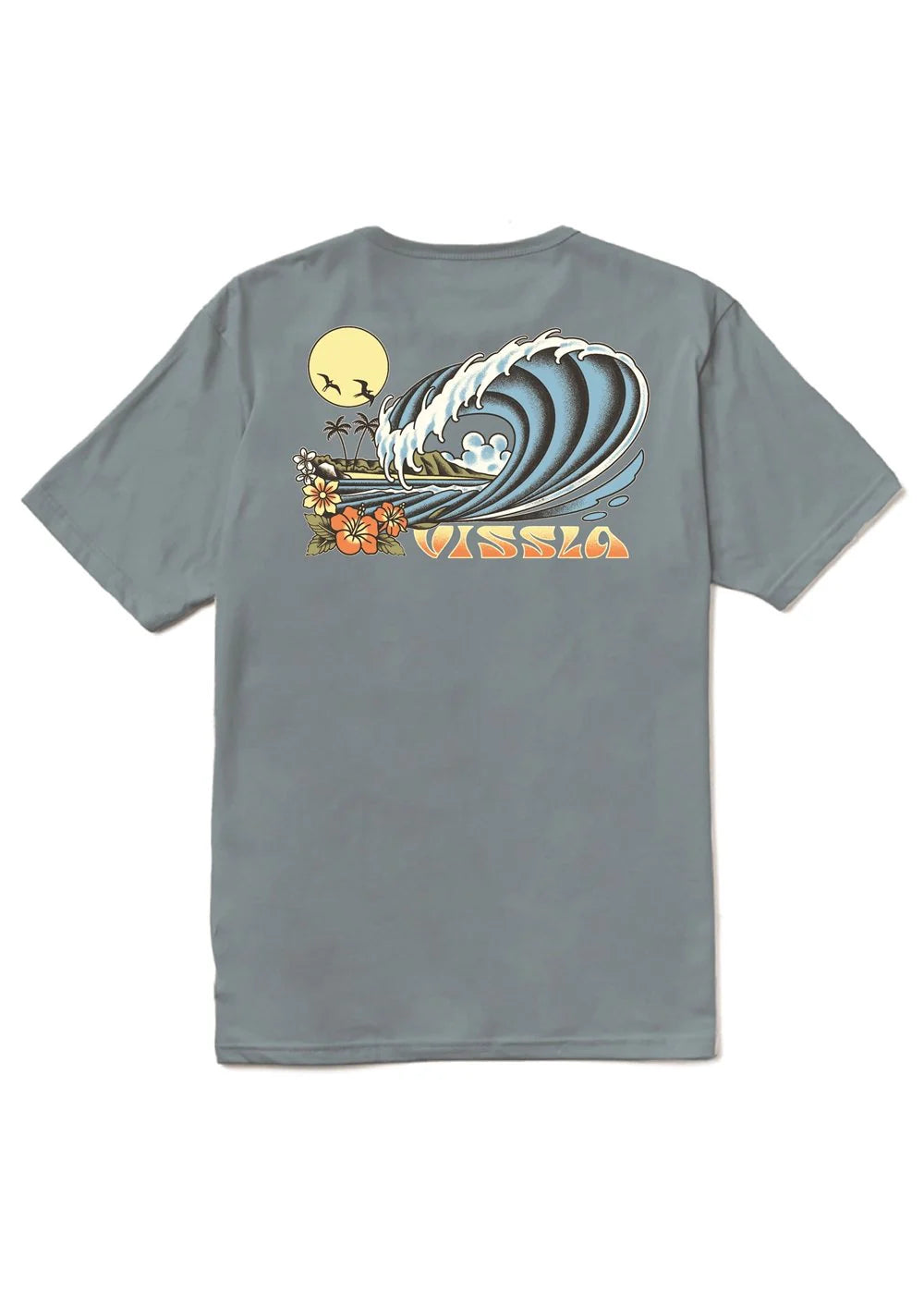 Camiseta Vissla Breakers Organic Tee Blue Haze azul camiseta surf hombre algodón orgánico
