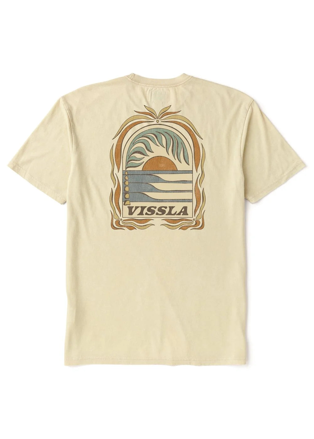 Camiseta Vissla Canopy Cosmic Wash Dune beige camiseta surf hombre diseño original