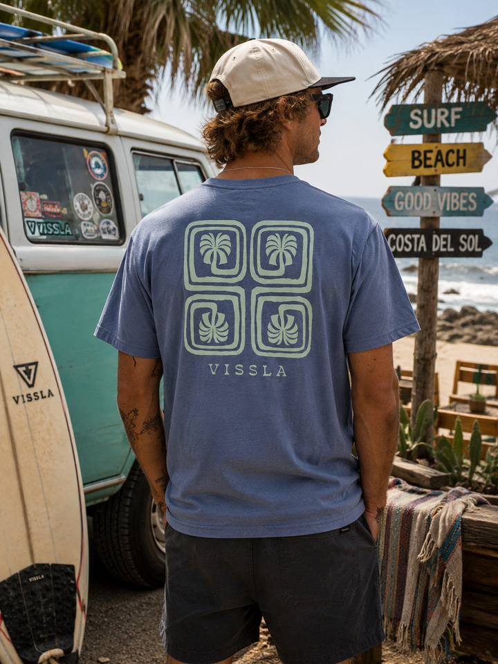 Vissla Lost Coast Comp Lite Eco Drirelease T-Shirt Harbor Blue Heather