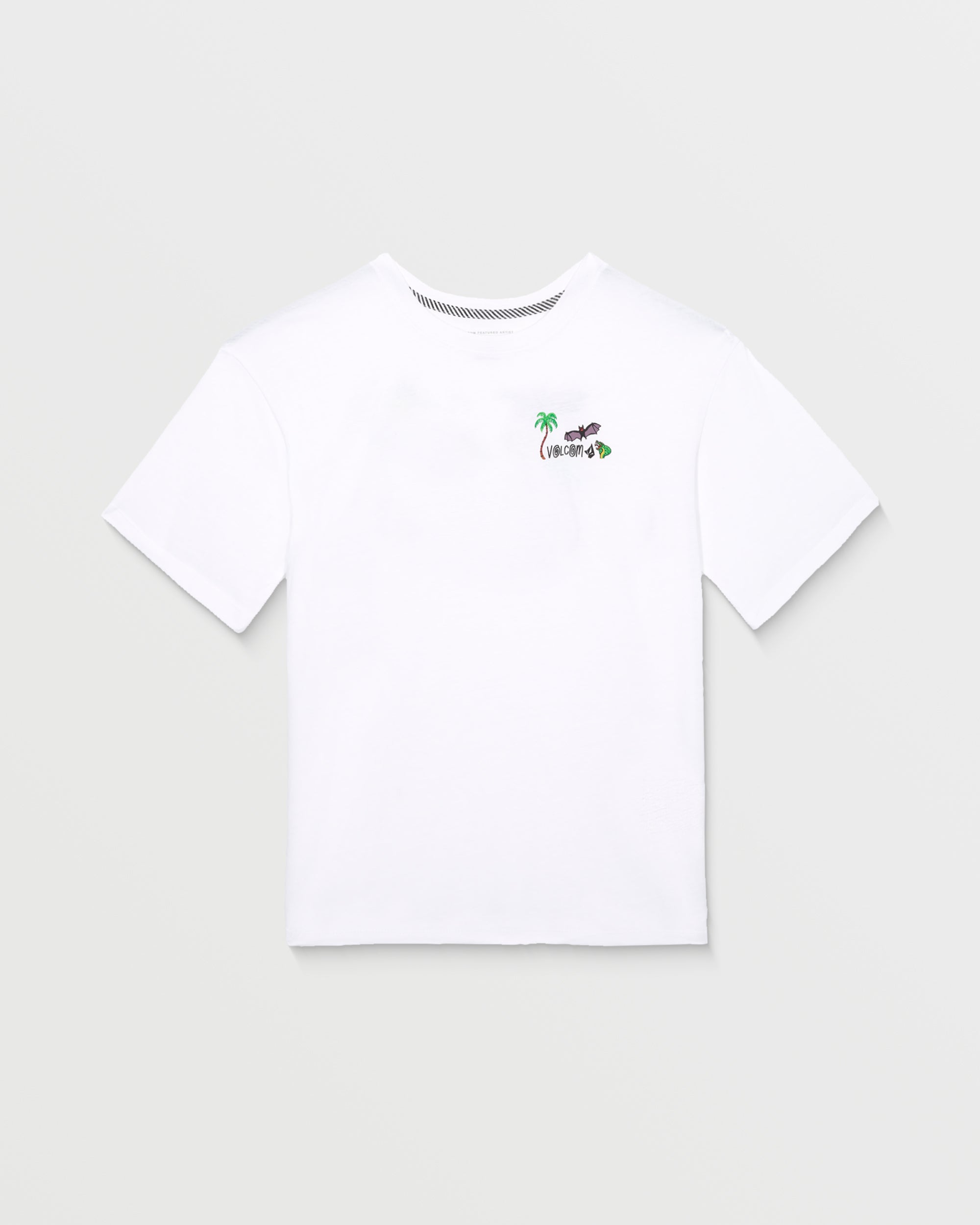 Camiseta Volcom Ozzy I White para niño vista frontal del producto oficial