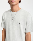 Camiseta Volcom Stone Blanks Heather Grey detalle del tejido oficial