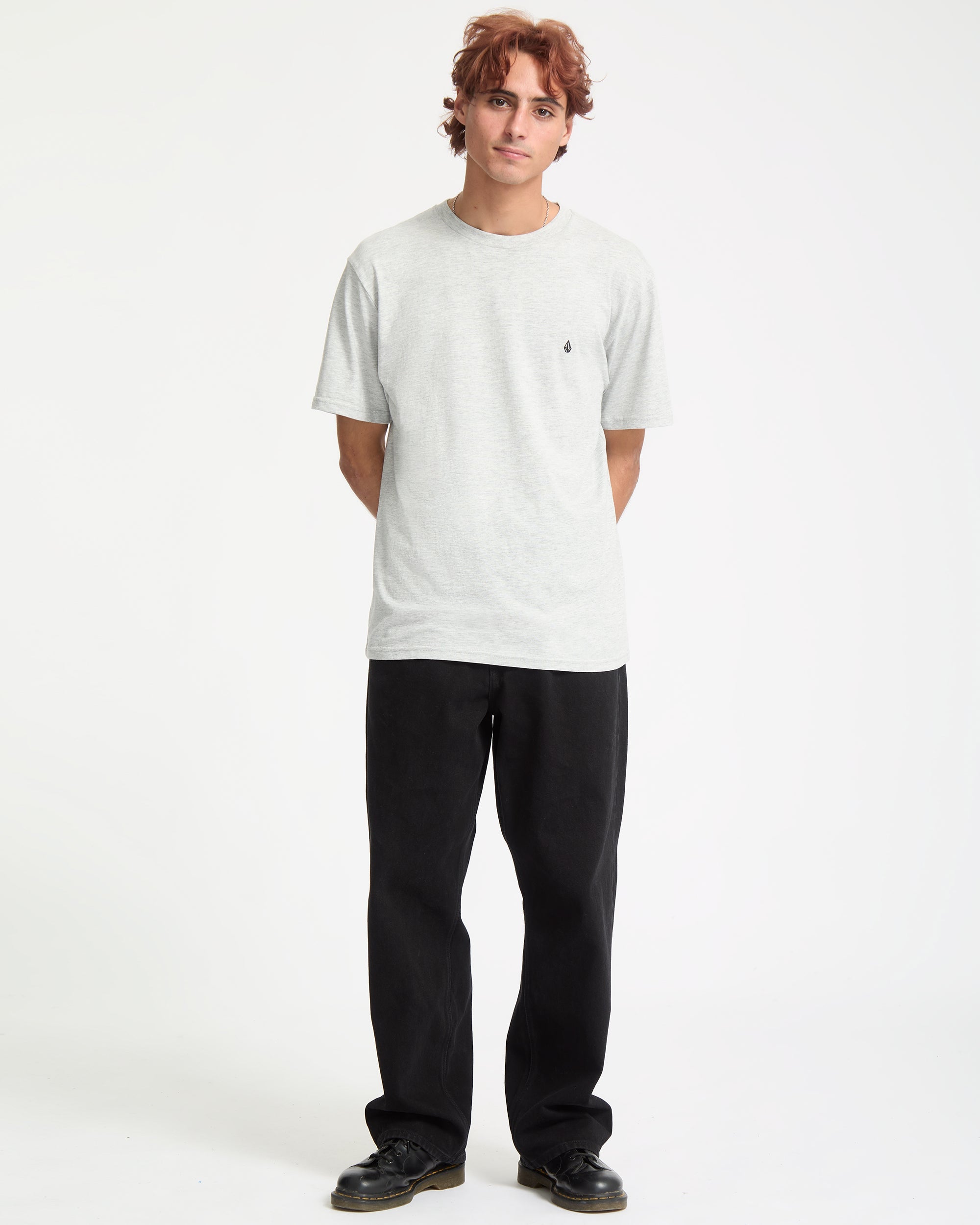 Camiseta Volcom Stone Blanks Heather Grey vista trasera del producto oficial