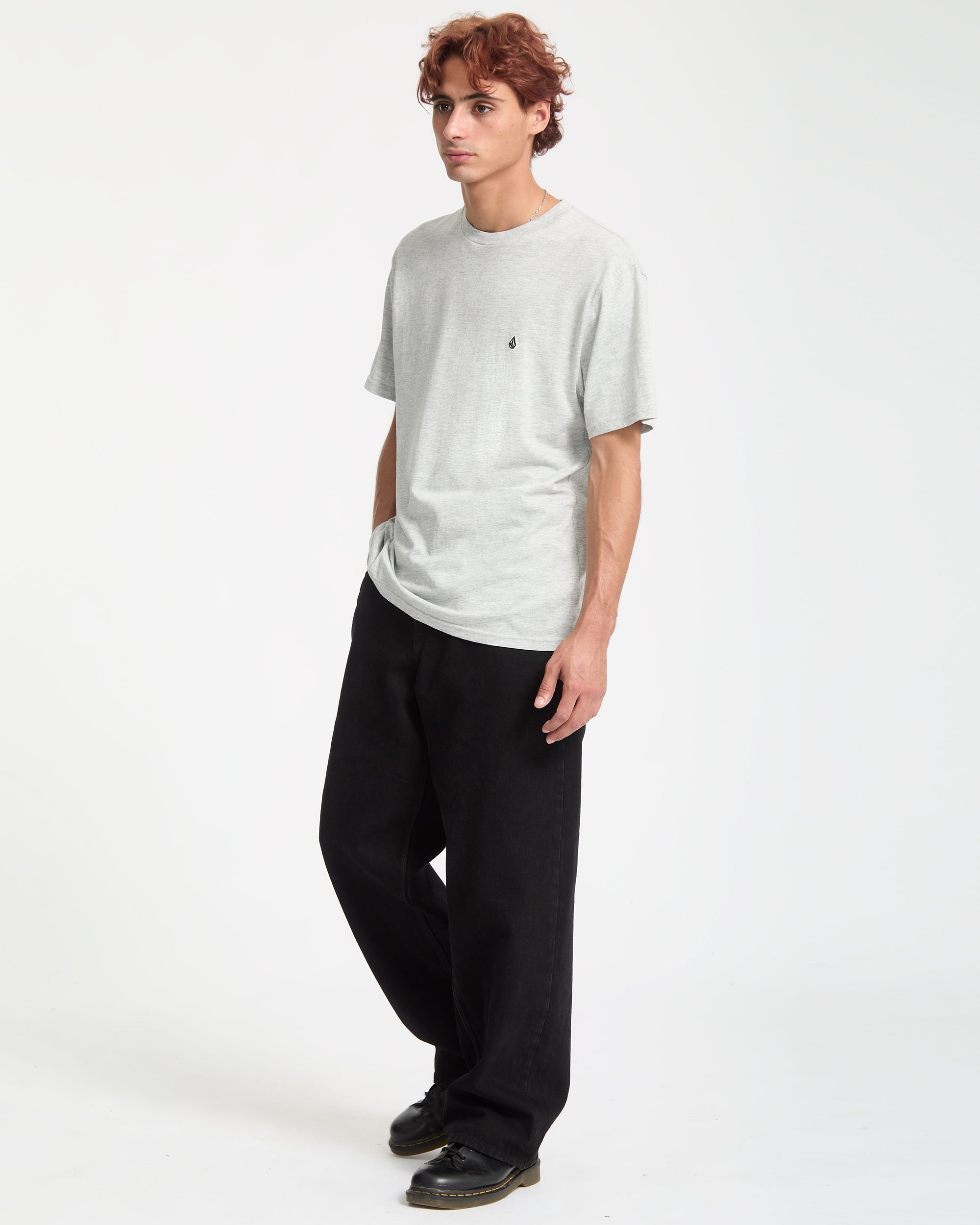 Camiseta Volcom Stone Blanks Heather Grey vista frontal del producto oficial