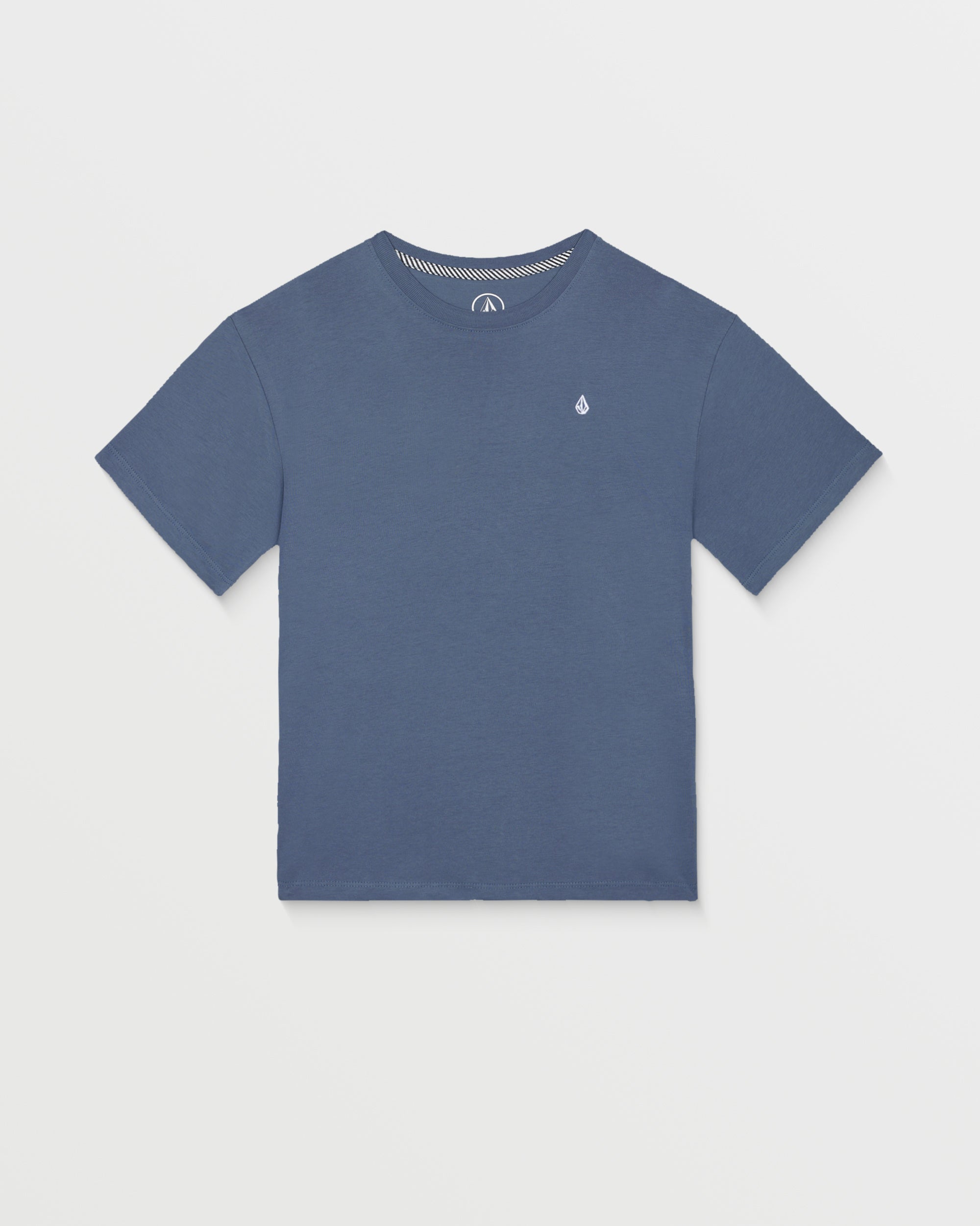 Camiseta Volcom Stone Blanks Storm Blue para niño vista frontal del producto oficial