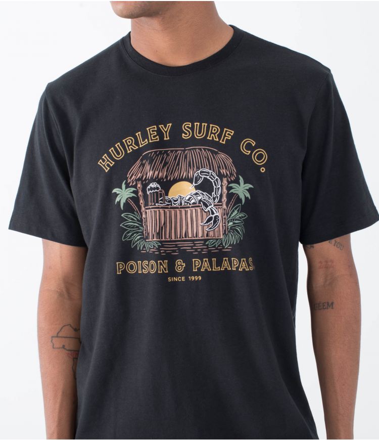Camiseta Hurley Poison & Palapas Vintage Black
