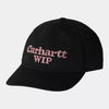 Gorra Carhartt WIP Script Cap Black / Hortensia