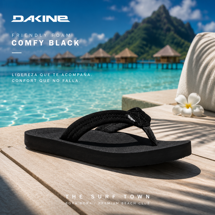 Dakine Friendly Foam Comfy Black Flip Flops