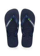 Chanclas Havaianas Brasil Logo azul marino unisex con bandera de Brasil para verano y playa