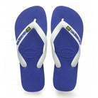 Chanclas Havaianas Brasil Logo Azul Naval con tiras blancas y bandera de Brasil para verano