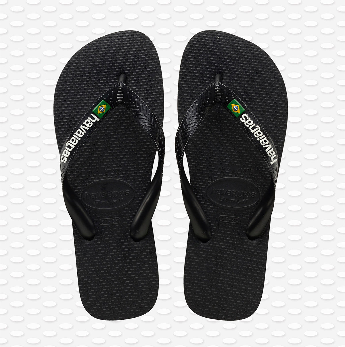 Chanclas Havaianas Brasil Logo negras unisex con bandera de Brasil para verano y playa