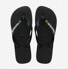 Chanclas Havaianas Brasil Logo negras unisex con bandera de Brasil para verano y playa