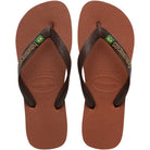 Chanclas Havaianas Brasil Logo New Brown marrones unisex con bandera de Brasil para verano y playa