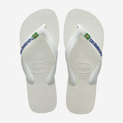 Chanclas Havaianas Brasil Logo White blancas unisex con bandera de Brasil para verano y playa