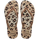 Chanclas Havaianas Slim Animals Beige con estampado animal print tipo leopardo para mujer