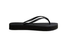 Chanclas Havaianas Slim Platform Black mujer negras con suela plataforma cómoda de goma ideales para verano, playa y piscina