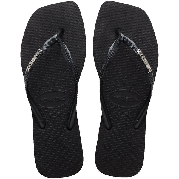 Chanclas Havaianas Slim Square Logo Metallic Black