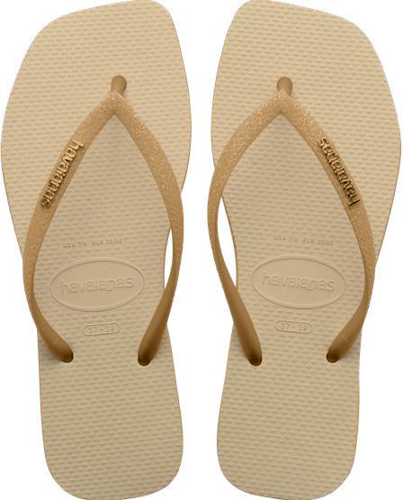 Chanclas Havaianas Slim Square Logo Sparkle Sand Grey