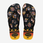 Chanclas Havaianas Top Tribo Red Black negras con diseño tattoo old school en rojo y amarillo