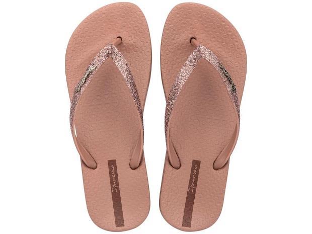 Chanclas Ipanema Lolita Brown Glitter mujer cómodas y elegantes con brillo para verano y playa