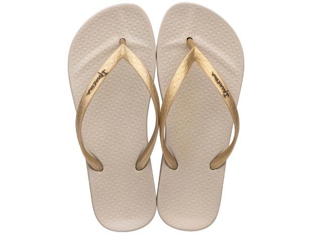 Chanclas Ipanema Anatomica Beige Gold mujer cómodas y elegantes para verano y playa
