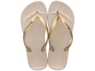 Chanclas Ipanema Anatomica Beige Gold mujer cómodas y elegantes para verano y playa