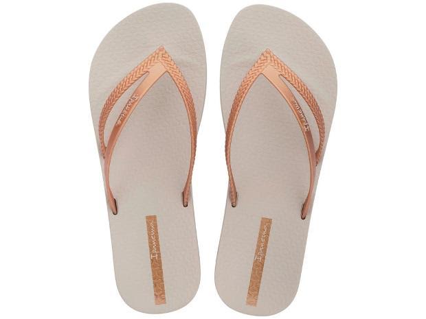 Chanclas Ipanema Bossa Soft Beige Gold mujer cómodas y elegantes para verano y playa
