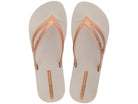 Chanclas Ipanema Bossa Soft Beige Gold mujer cómodas y elegantes para verano y playa