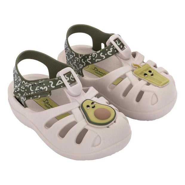 Chanclas Ipanema Summer XI Baby con diseño de aguacate, sujeción trasera y material vegano, ideales para playa o piscina con máxima comodidad y seguridad