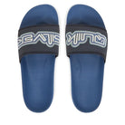 Chanclas de pala QUIKSILVER Rivi Wordmark Slide Black Navy para hombre con banda logo frontal