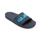 Chanclas QUIKSILVER Rivi Wordmark Slide Blue para hombre de pala azul marino con logo estilo surf playa verano