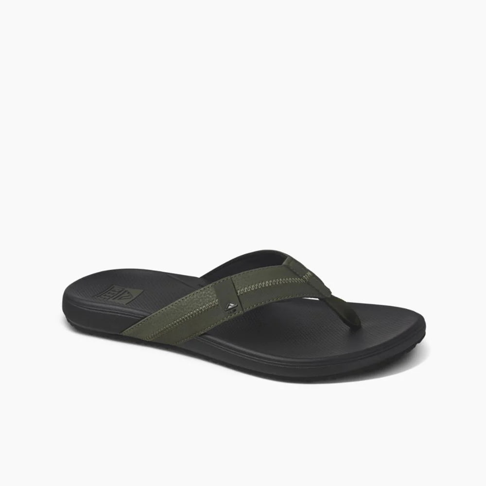 Chanclas REEF Cushion Phantom 2.0 Olive Gum para hombre color verde oliva con suela negra estilo surf verano