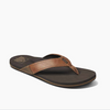 CHANCLAS REEF CON TIRA DE CUERO Y TELA DE COLOR MARRÓN