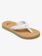 Chanclas ROXY Porto Natural de mujer en color beige con tira blanca estilo verano surf