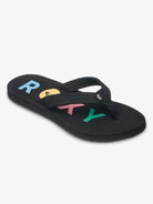 Chanclas ROXY Vista Black de mujer en color negro con logo estilo surf verano