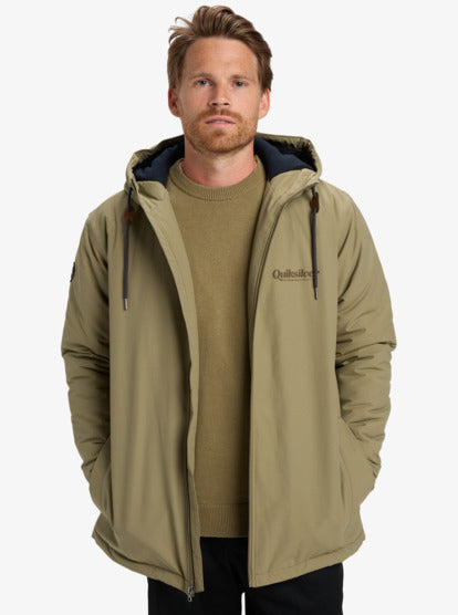 Chaqueta QUIKSILVER June Battle Aloe hombre verde con capucha y cremallera estilo urbano