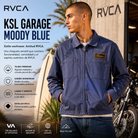 Chaqueta RVCA KSL Garage Moody Blue hombre estilo workwear surf premium