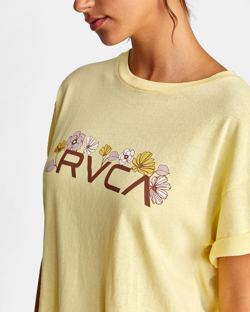 Camiseta Rvca Retro Floral Mellow Yellow