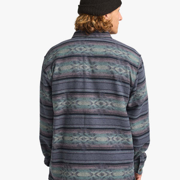 Camisa Billabong Offshore Jacquard Flannel Ombre Blue