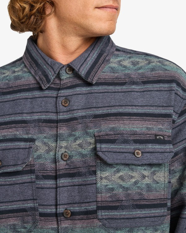Camisa Billabong Offshore Jacquard Flannel Ombre Blue