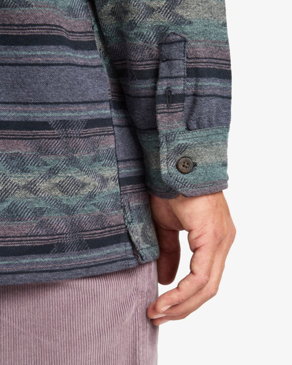 Camisa Billabong Offshore Jacquard Flannel Ombre Blue