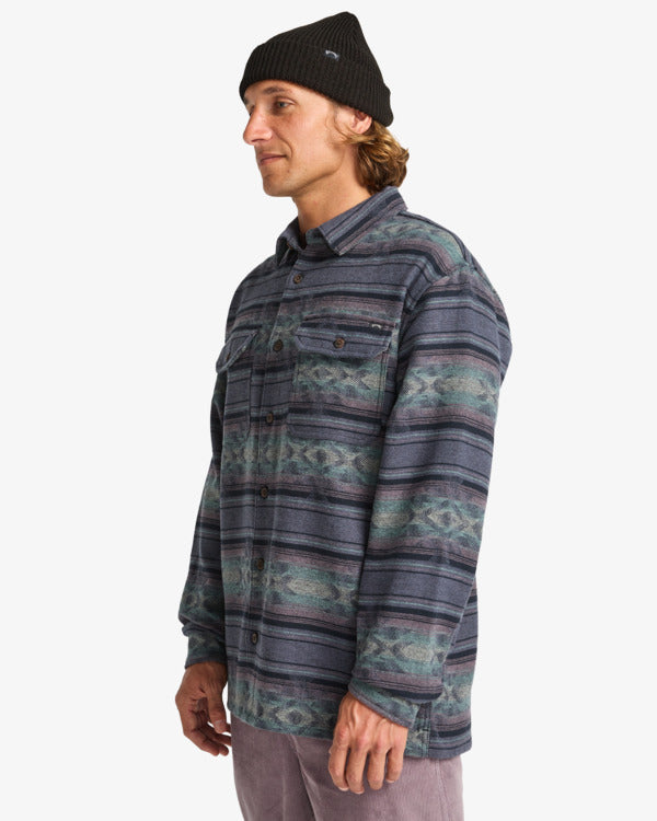 Camisa Billabong Offshore Jacquard Flannel Ombre Blue