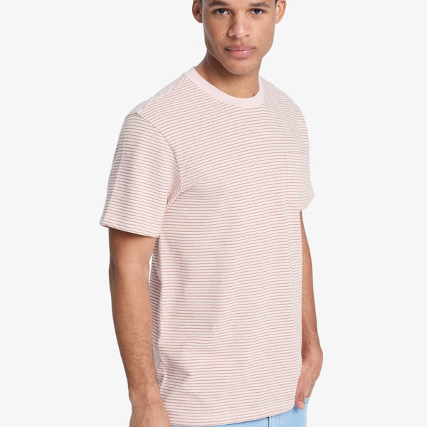 Camiseta Quiksilver Lopaz Striped Pocket Rose Water