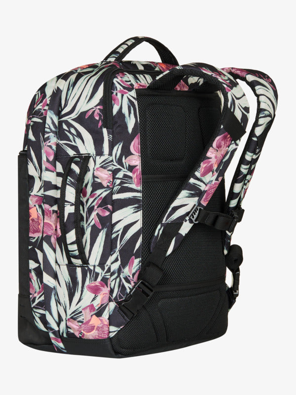 Mochila Roxy Current Vibes Anthracite wind swept floral