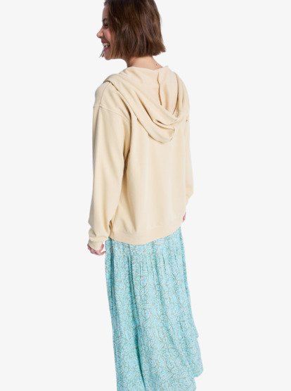 Sudadera Roxy Surf Stoked Zip Terry - Beige (Pebble) - imagen oficial de producto, vista bck1