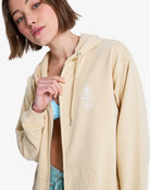 Sudadera Roxy Surf Stoked Zip Terry - Beige (Pebble) - imagen oficial de producto, vista frt3