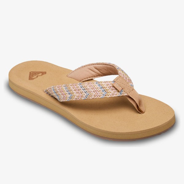 Chanclas Roxy Porto Raffia Blue/Brown/White