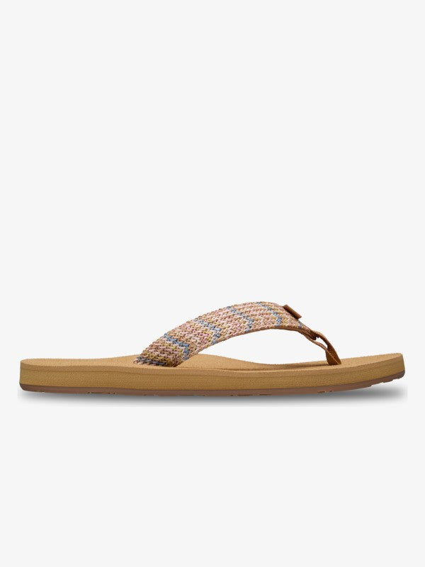 Chanclas Roxy Porto Raffia Blue/Brown/White
