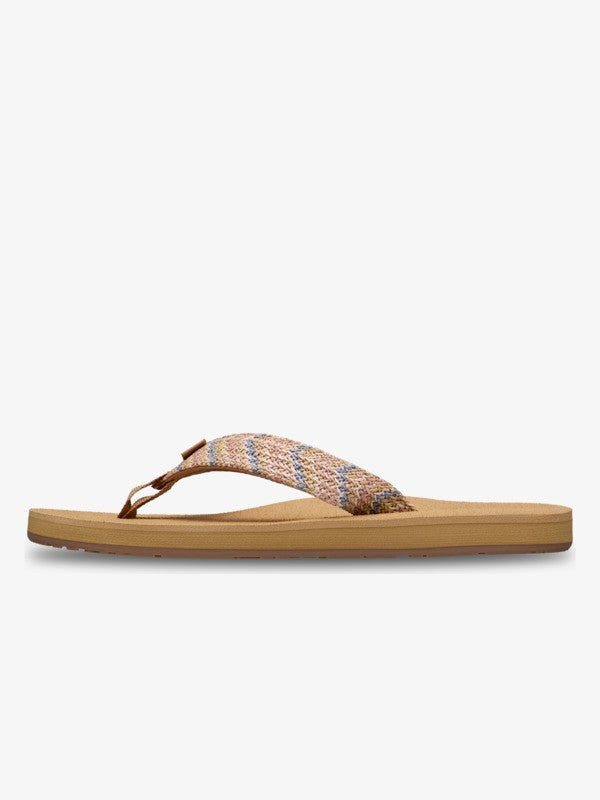 Chanclas Roxy Porto Raffia Blue/Brown/White