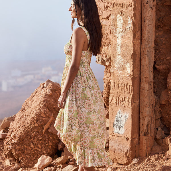 Vestido Roxy Paradise Winds Oil Green